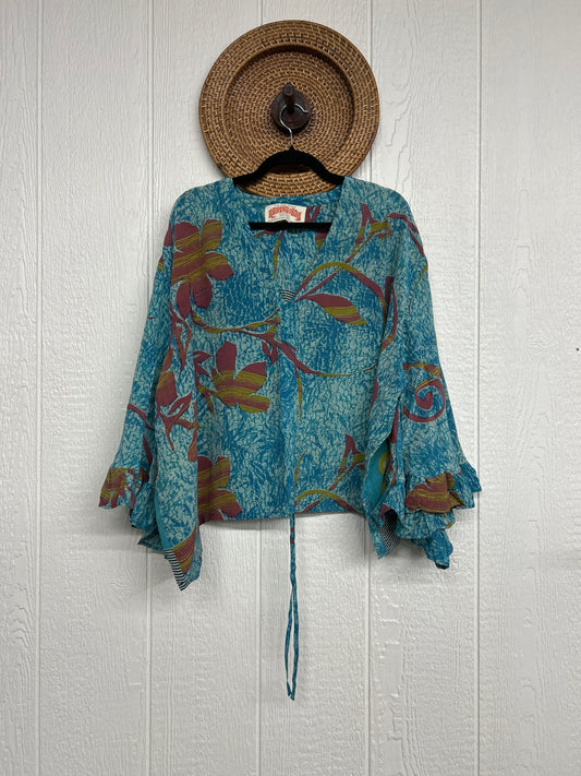 Crepe Sari Bell Sleeve Butterfly Top 0326 074