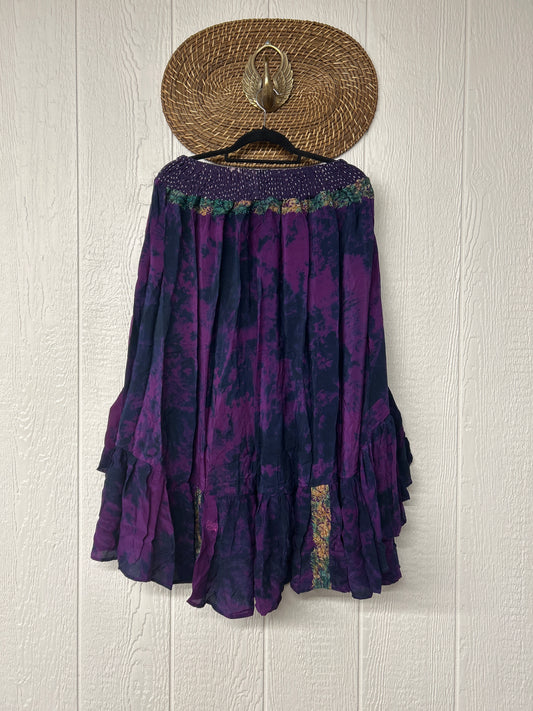 Crepe Sari Dahlia Skirt 1026 002