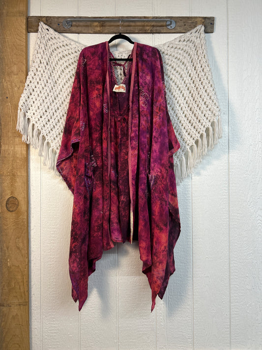 Crepe Sari Orchid Kimono 0626 222