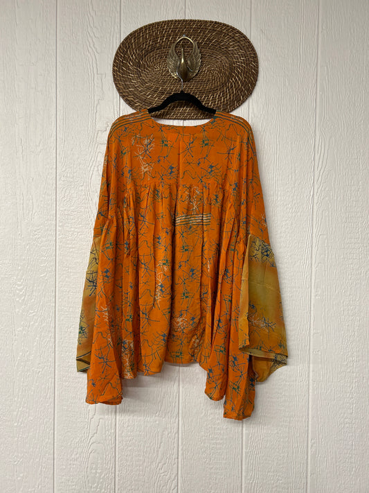 Crepe Sari Bell Sleeve Gold Dust Crop 0826 263
