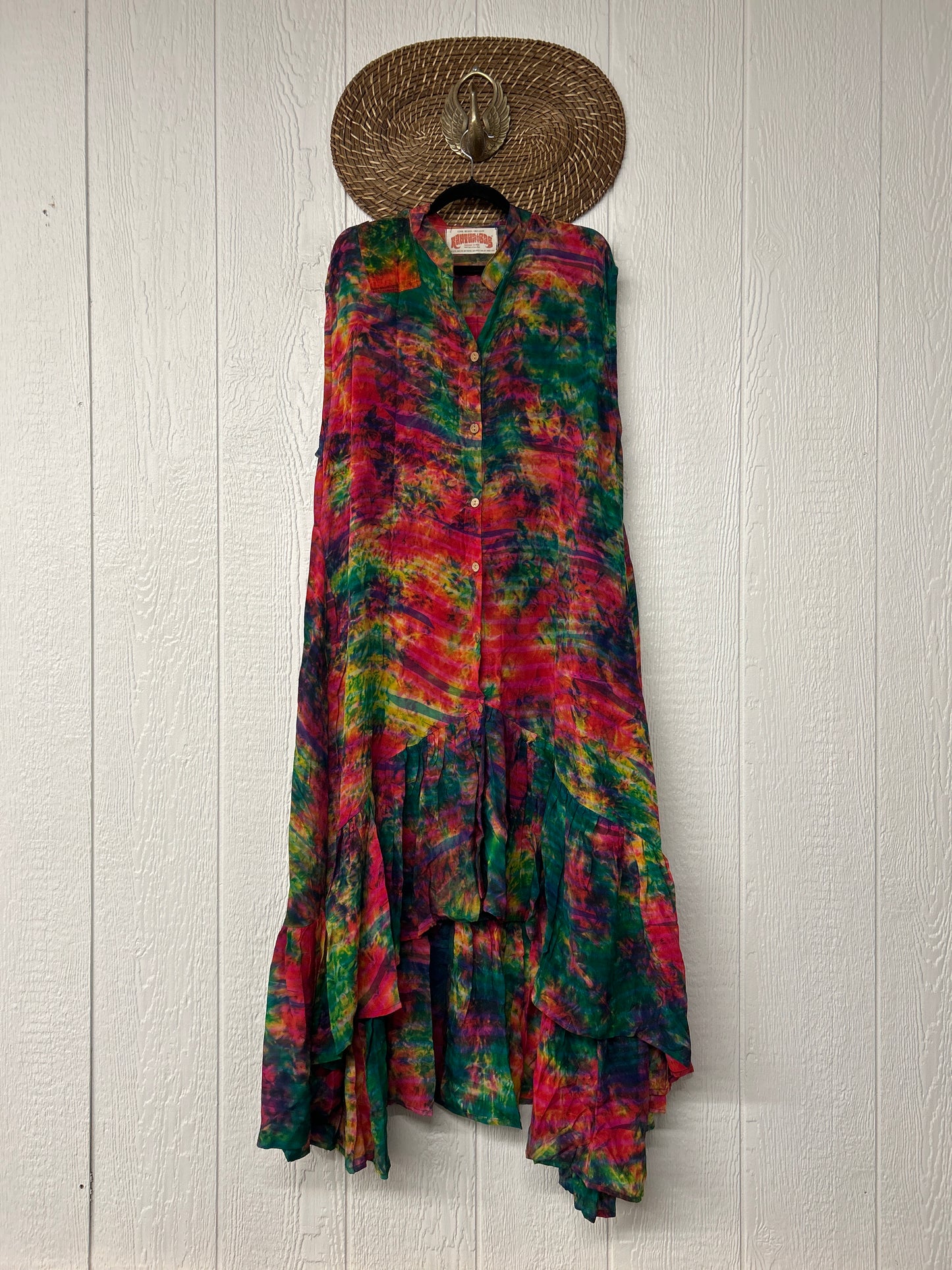 Crepe Sari Summer Dahlia Duster 0726 001