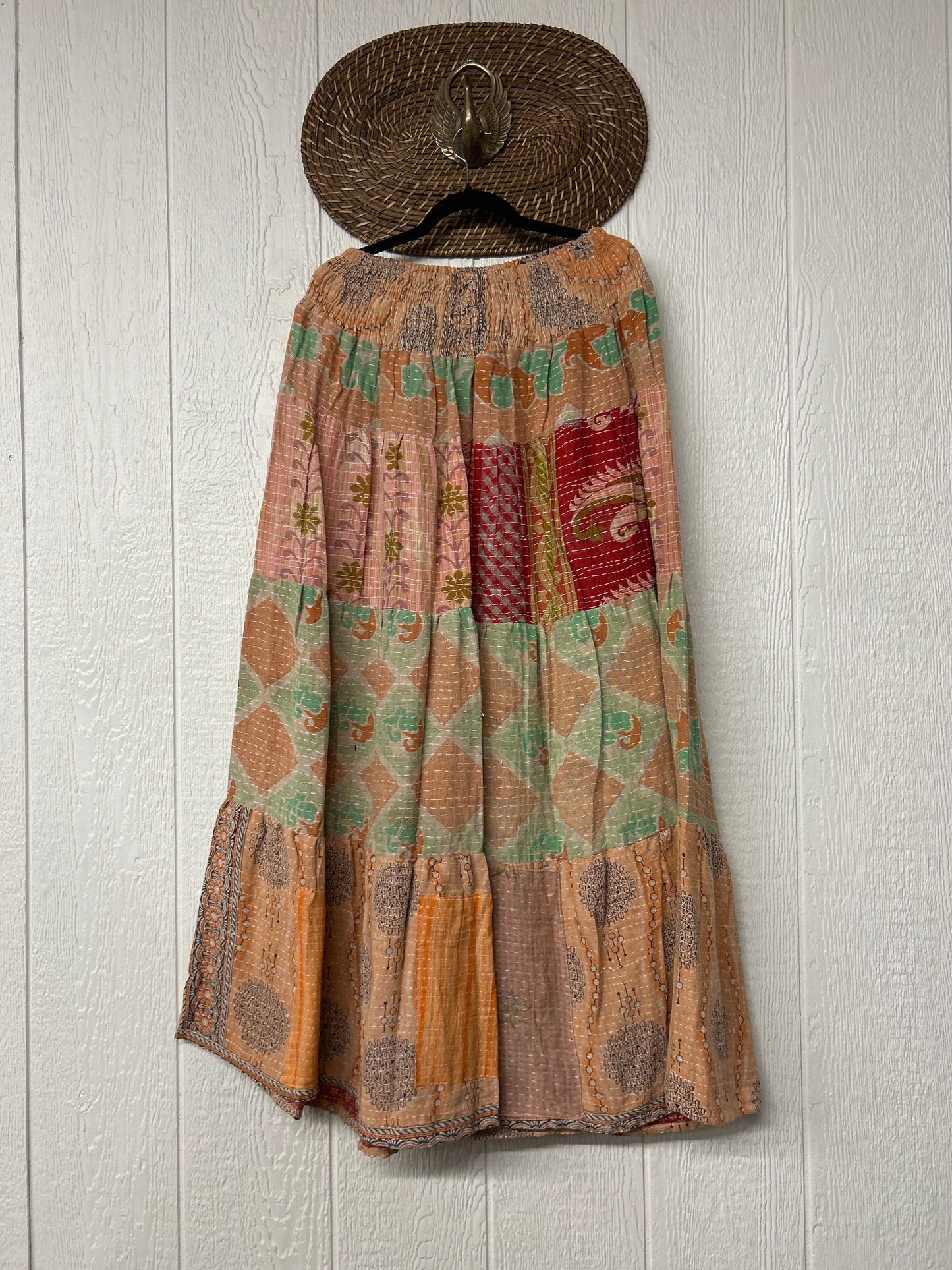 Pareo Kantha Lotus Maxi Skirt 0826 141
