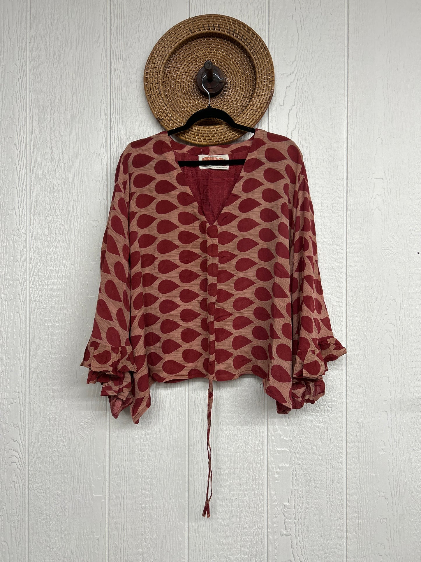 Crepe Sari Bell Sleeve Butterfly Top 0326 001
