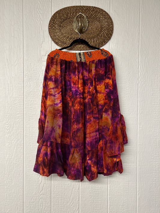 Crepe Sari Dahlia Skirt 1026 062