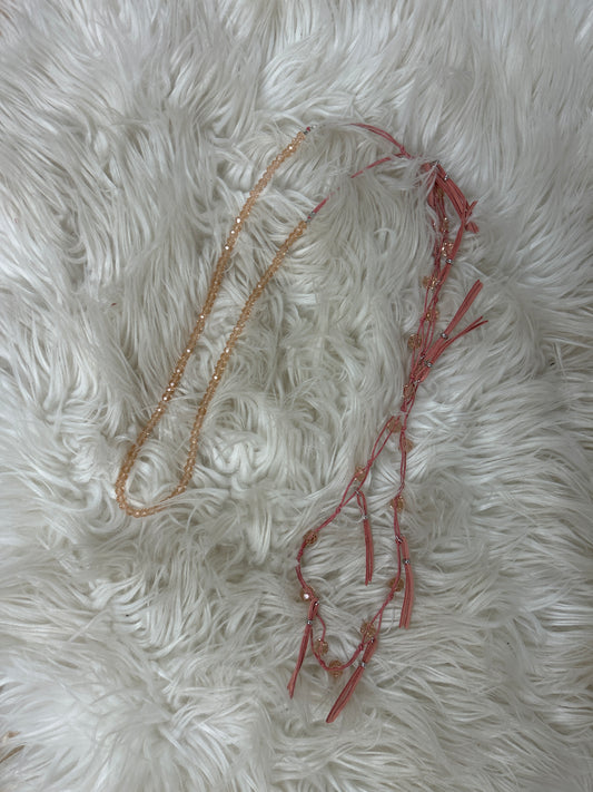 RETAIL Beads & Tassels Necklace Pink 0226 009