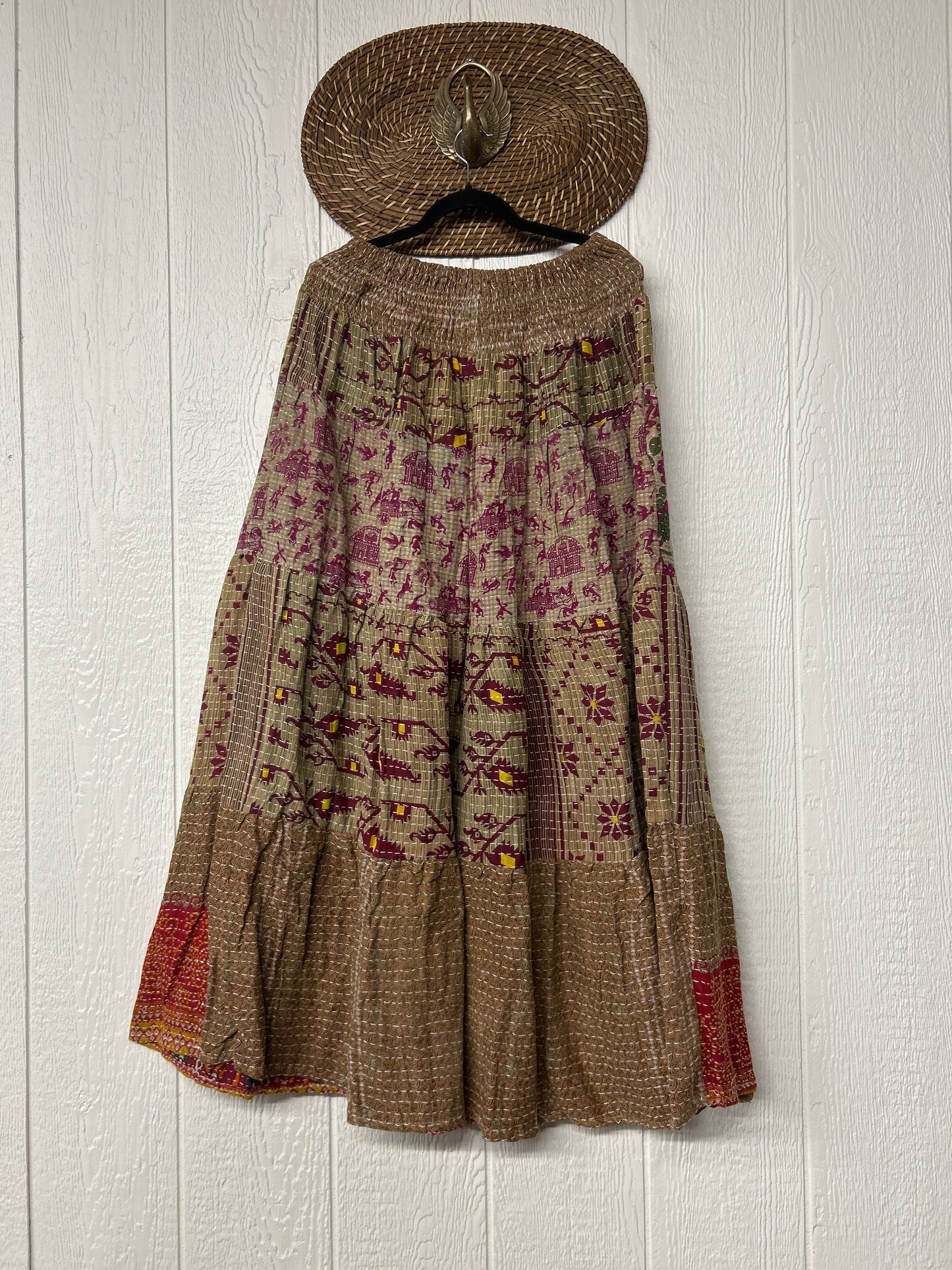 Pareo Kantha Lotus Maxi Skirt 0826 139