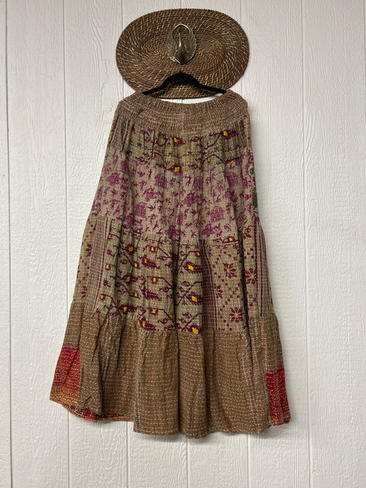 Pareo Kantha Lotus Maxi Skirt 0826 139