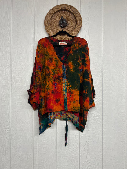 Crepe Sari Hi Lo Butterfly Top 0726 116