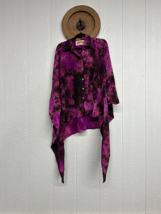 Crepe Sari Summer Nirvana Button Down 0626 219