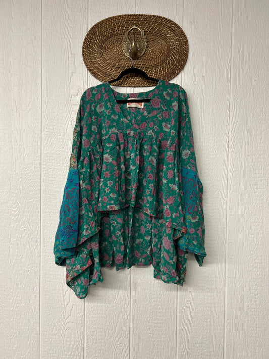 Crepe Sari Bell Sleeve Gold Dust Crop 0826 269