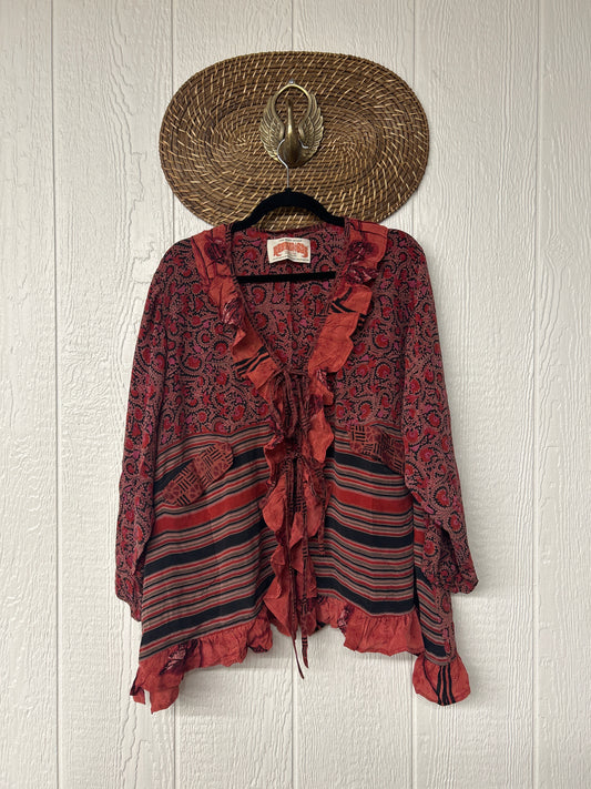 Crepe Sari Ruffle Daisy Blouse 0226 179