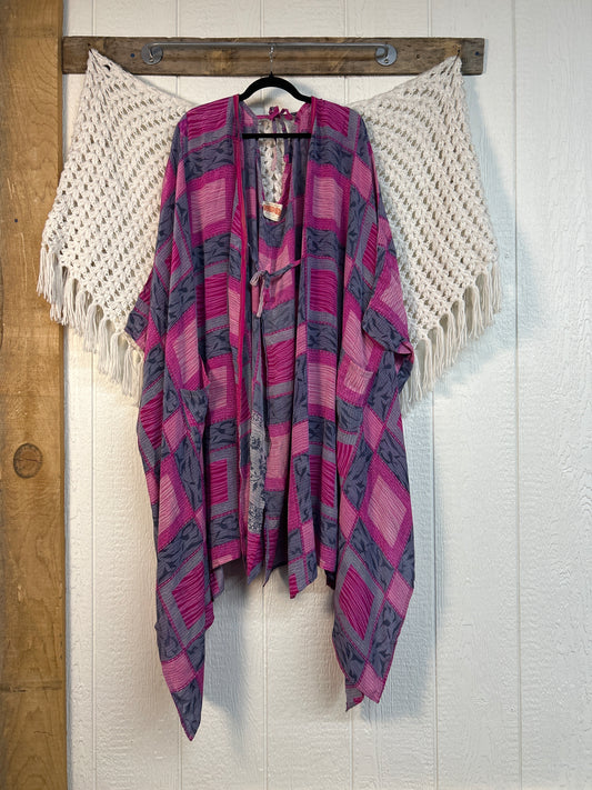 Crepe Sari Orchid Kimono 0626 237