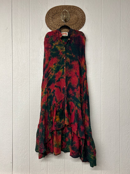 Crepe Sari Summer Dahlia Duster 0726 043