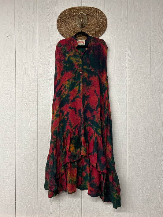 Crepe Sari Summer Dahlia Duster 0726 043