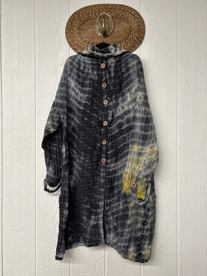 Aura Edit Koverlet Button Down Trench Coat 1026 002