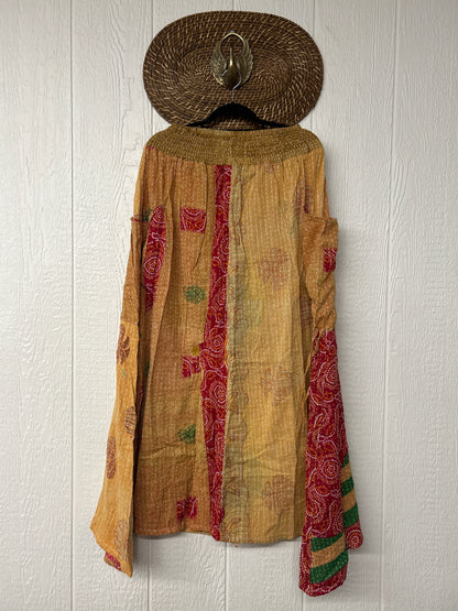Pareo Kantha Butterfly Cargo Skirt 0426 049