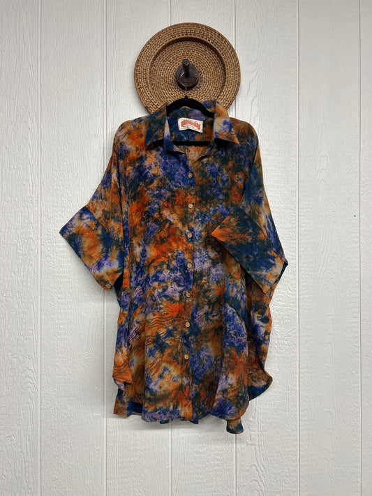 Crepe Sari Free To Be Button Down 0626 170