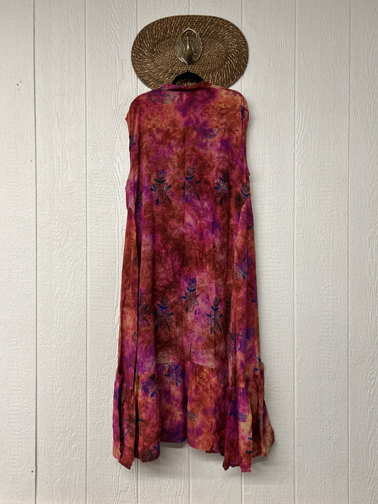 Crepe Sari Summer Dahlia Duster 0726 036