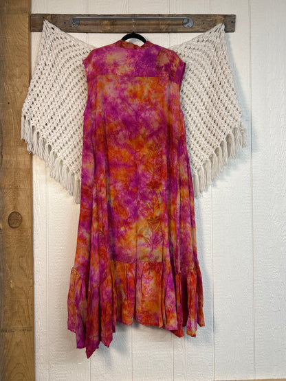 Crepe Sari Summer Dahlia Duster 0726 236