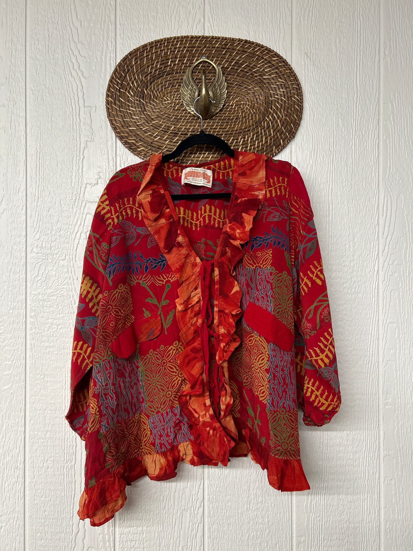 Crepe Sari Ruffle Daisy Blouse 0226 101