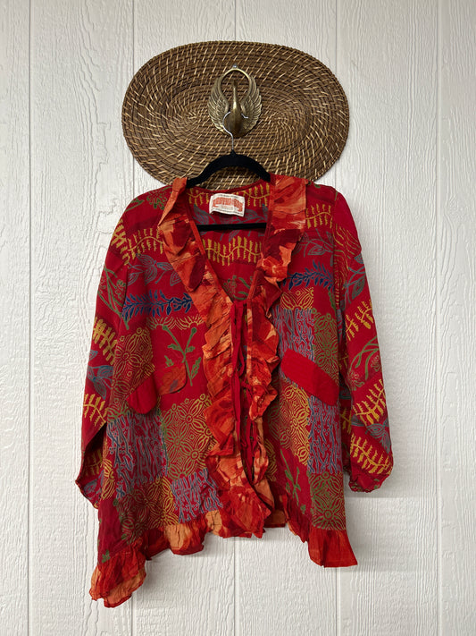 Crepe Sari Ruffle Daisy Blouse 0226 101