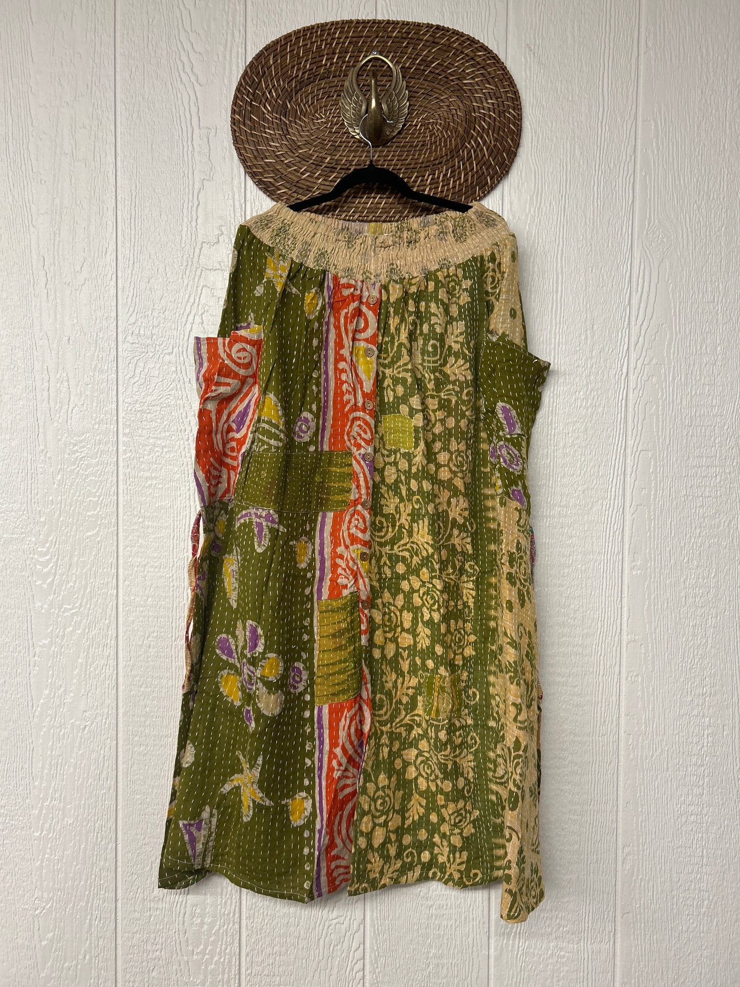 Pareo Kantha Butterfly Cargo Skirt 0426 009