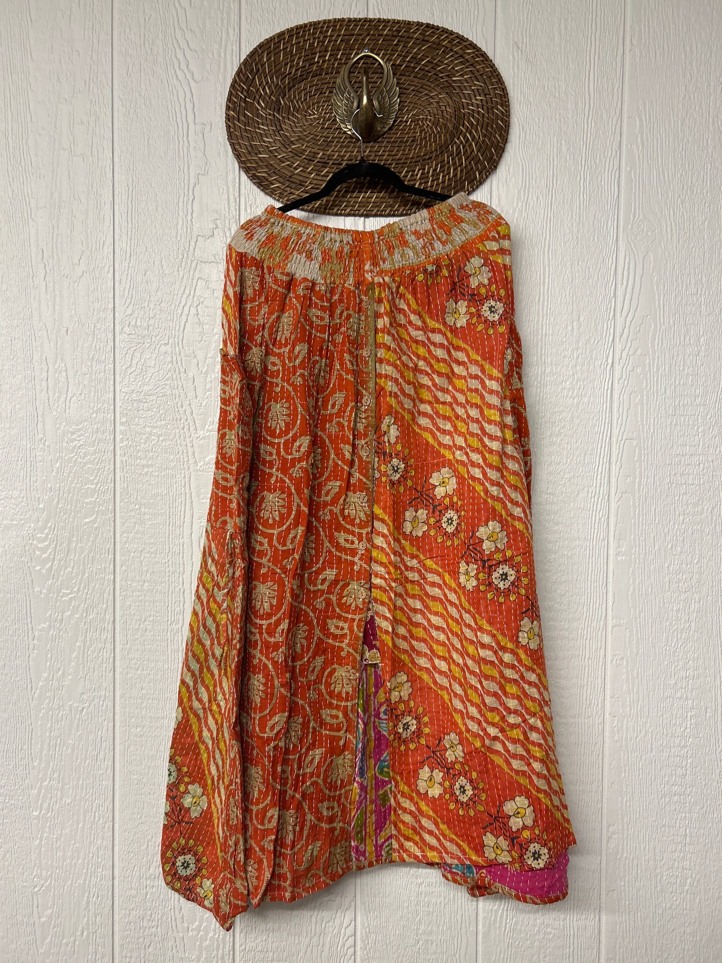 Pareo Kantha Butterfly Cargo Skirt 0426 036