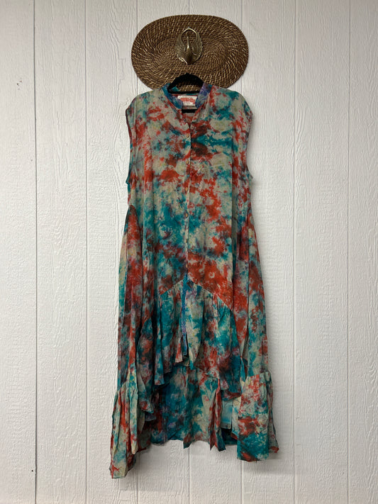 Crepe Sari Summer Dahlia Duster 0726 002