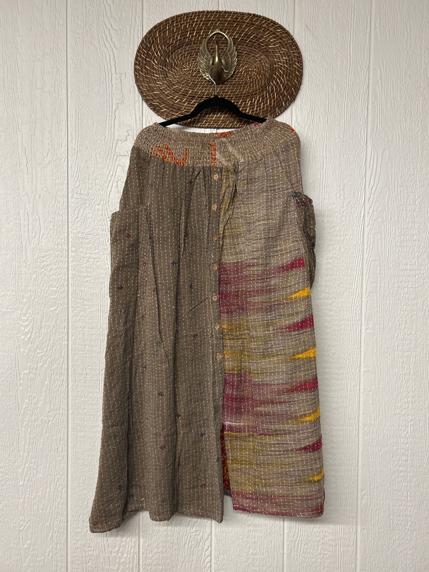 Pareo Kantha Butterfly Cargo Skirt 0426 096