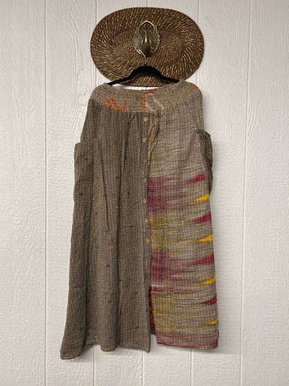 Pareo Kantha Butterfly Cargo Skirt 0426 096