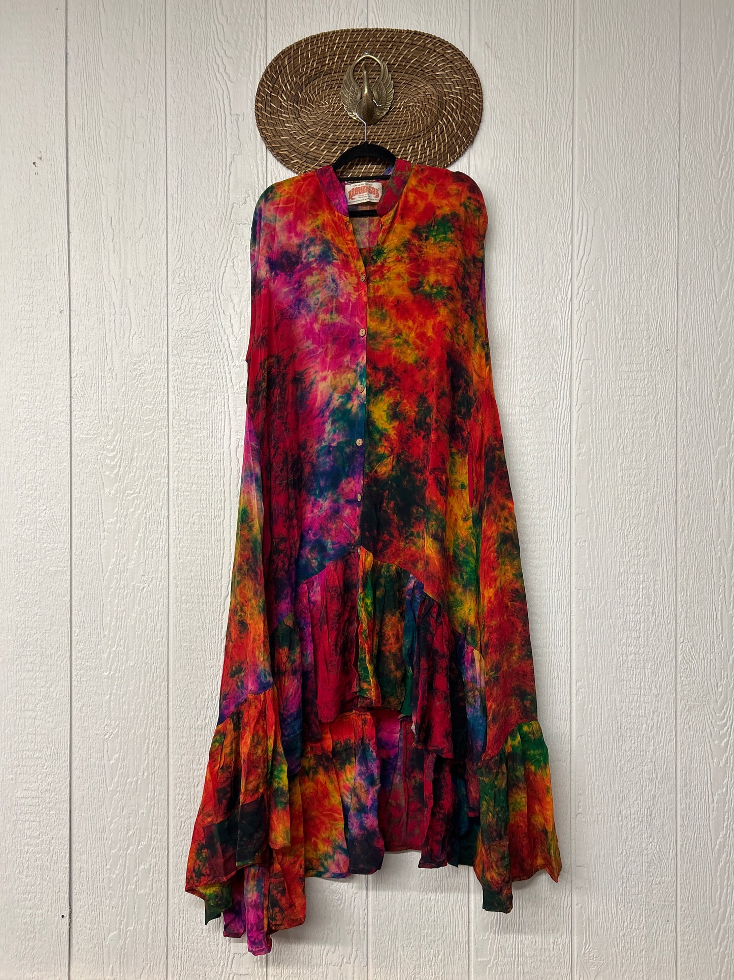 Crepe Sari Summer Dahlia Duster 0726 015