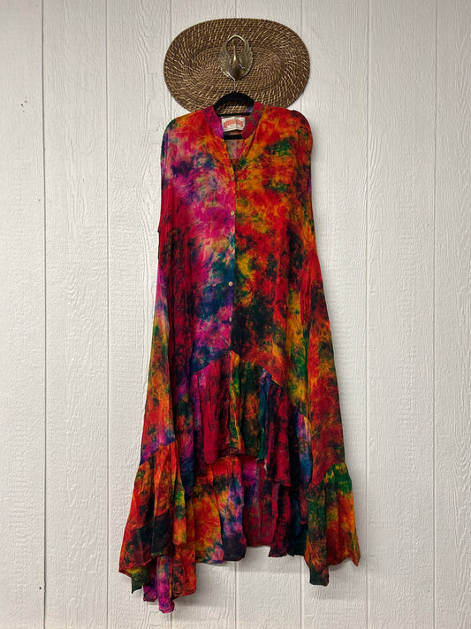 Crepe Sari Summer Dahlia Duster 0726 015
