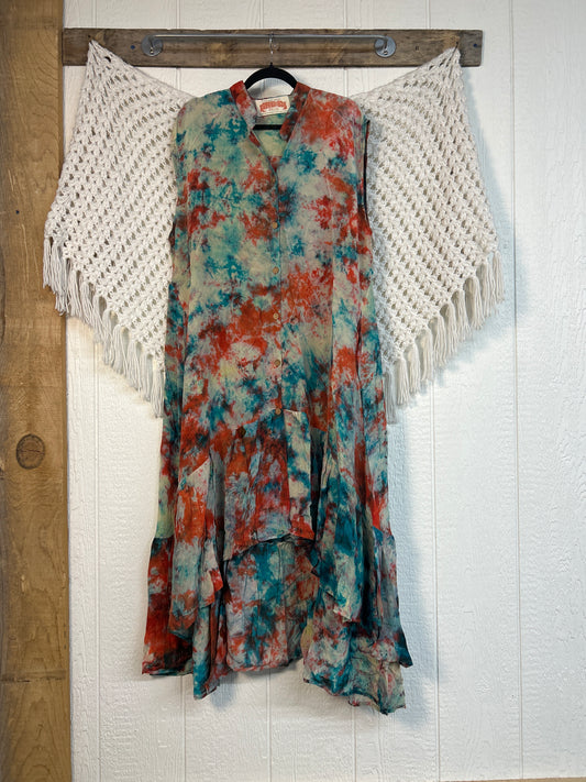 Crepe Sari Summer Dahlia Duster 0726 202