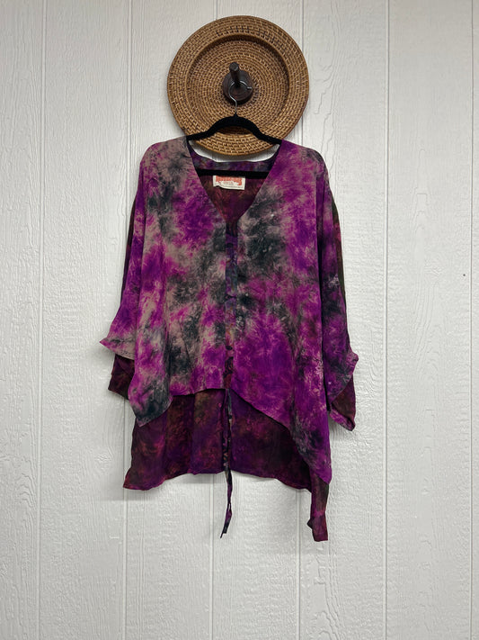 Crepe Sari Hi Lo Butterfly Top 0726 104