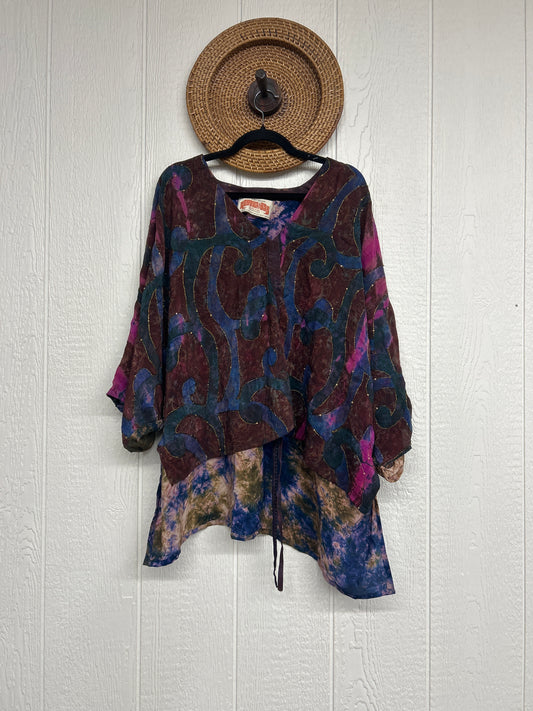 Crepe Sari Hi Lo Butterfly Top 0726 042