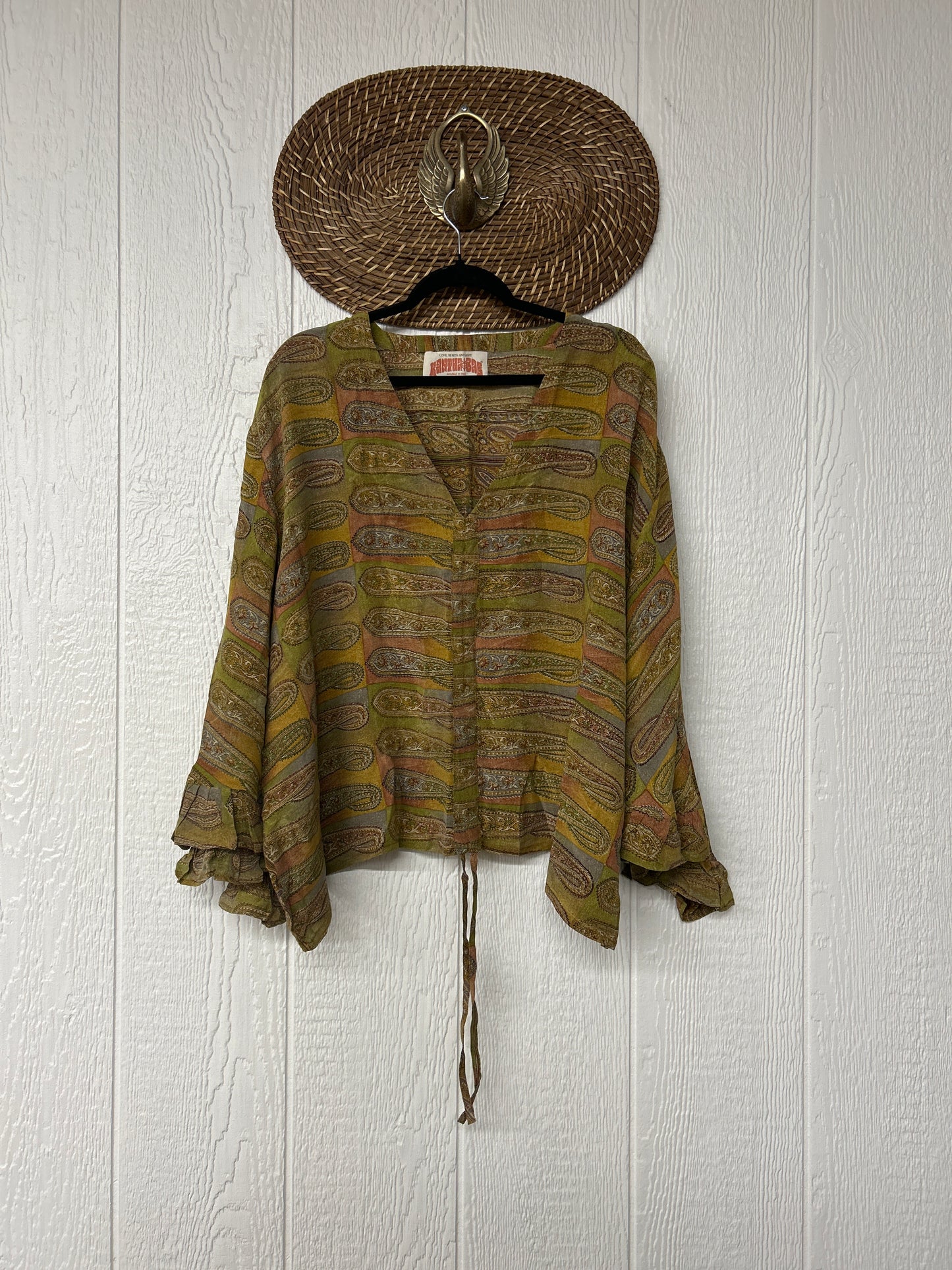 Crepe Sari Bell Sleeve Butterfly Top 0326 277