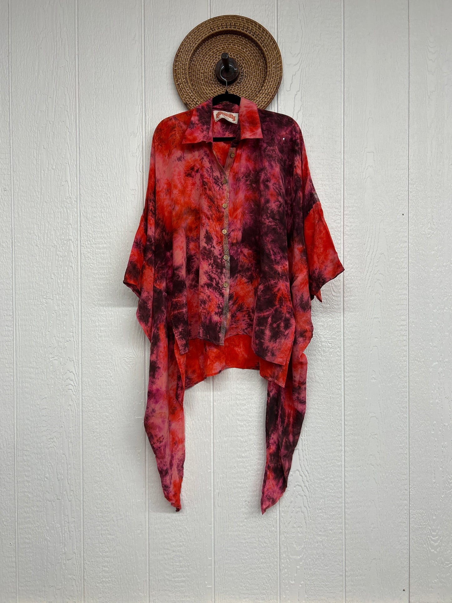 Crepe Sari Summer Nirvana Button Down 0626 119