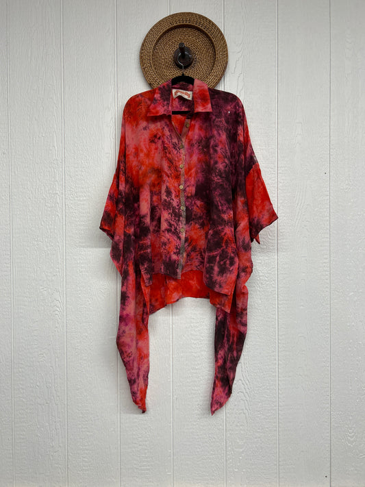 Crepe Sari Summer Nirvana Button Down 0626 119