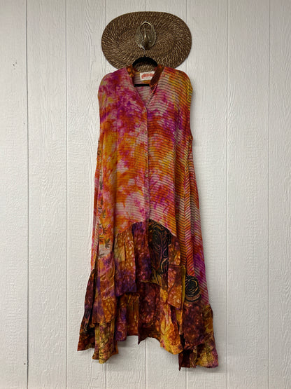 Crepe Sari Summer Dahlia Duster 0726 100