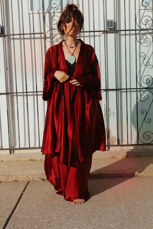 Stardust Silk Kimono - Crimson - Kantha Bae