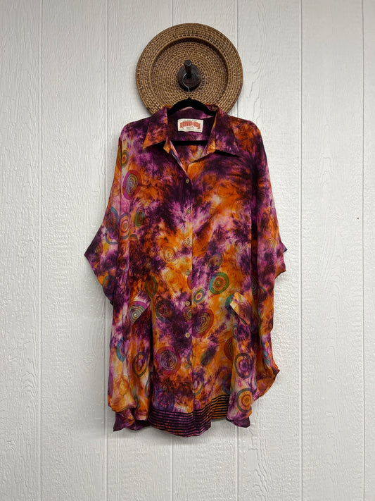 Crepe Sari Free To Be Button Down 0626 215