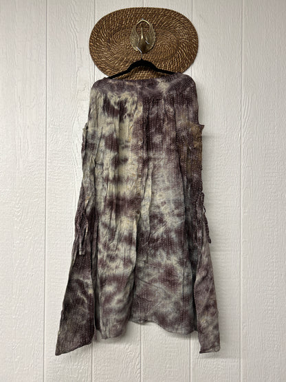 Pareo Kantha Butterfly Cargo Skirt 0526 005