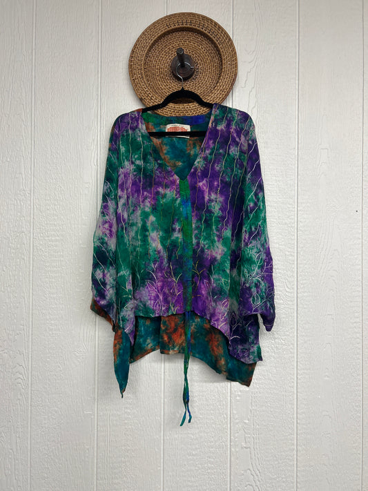 Crepe Sari Hi Lo Butterfly Top 0726 011