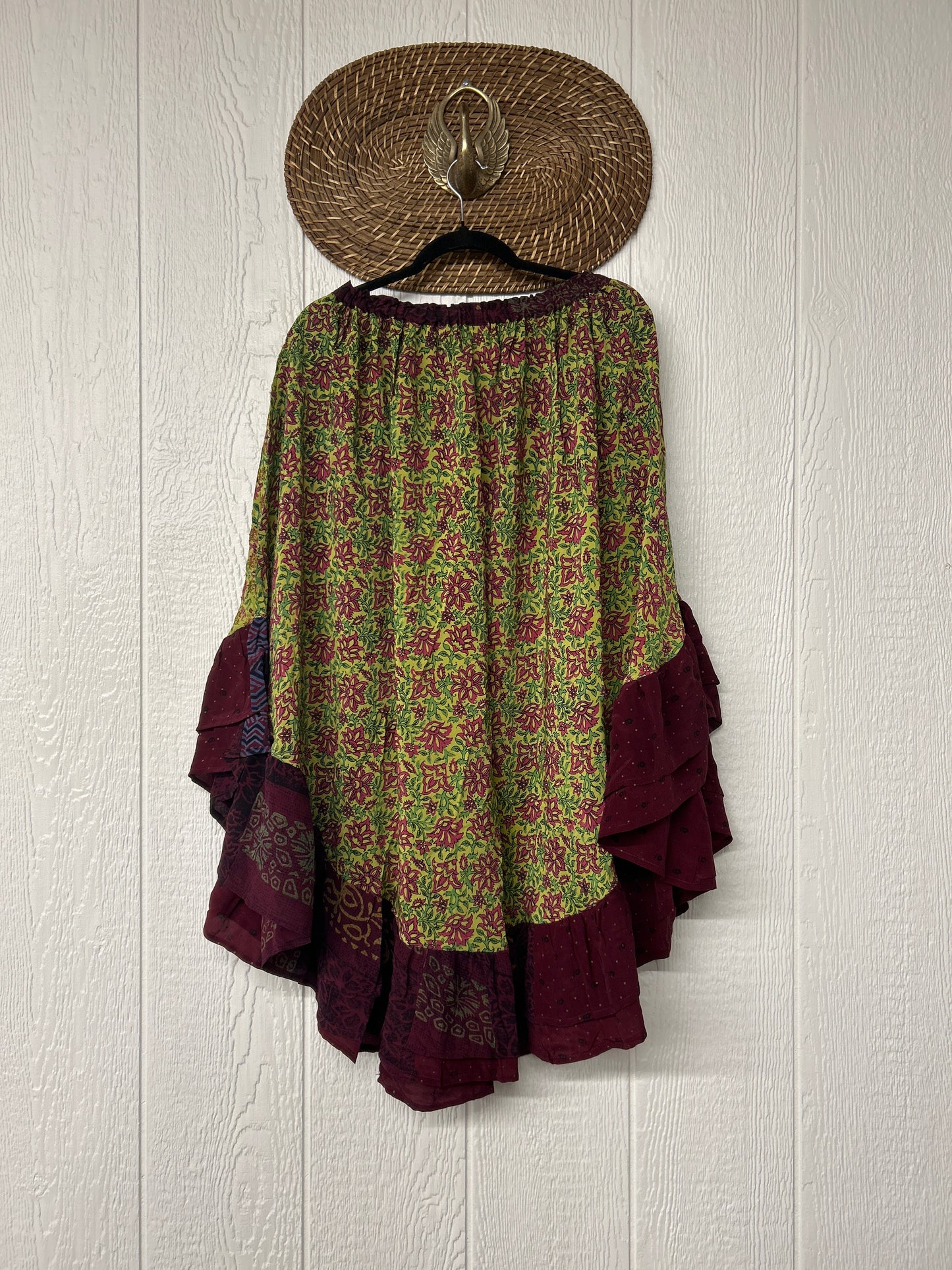 Crepe Wild Rose Skirt 1025 029