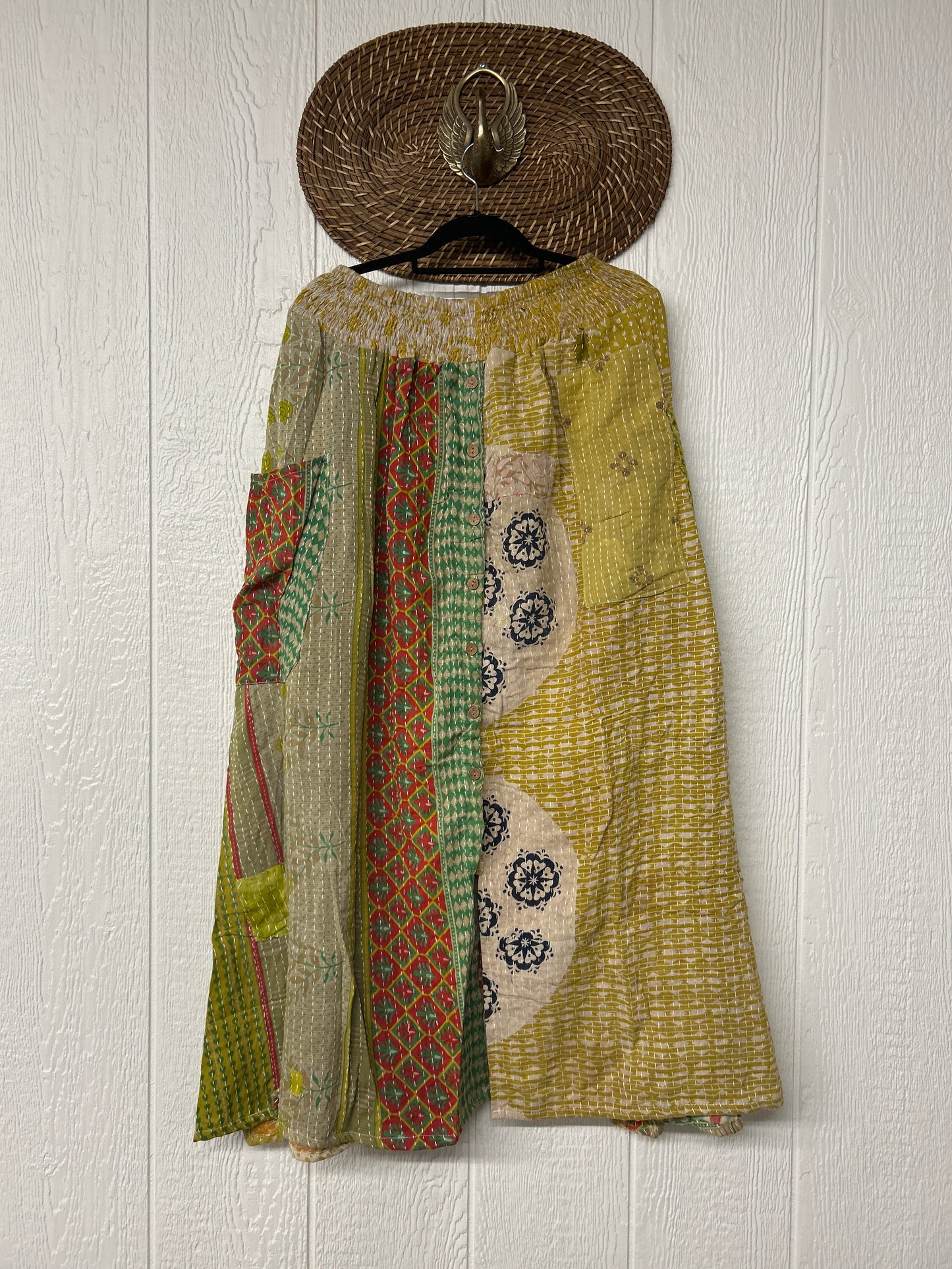 Pareo Kantha Butterfly Cargo Skirt 0426 039
