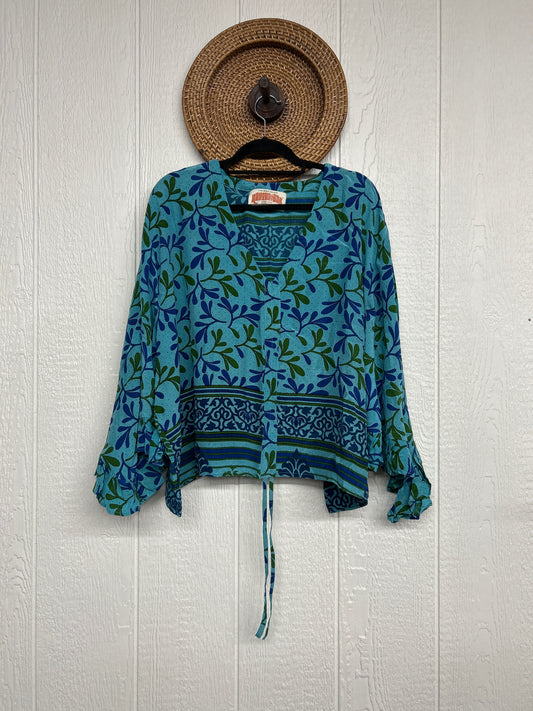 Crepe Sari Bell Sleeve Butterfly Top 0326 070