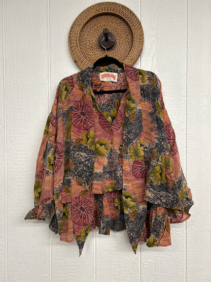 Crepe Sari Wild Rose Top 1225 032