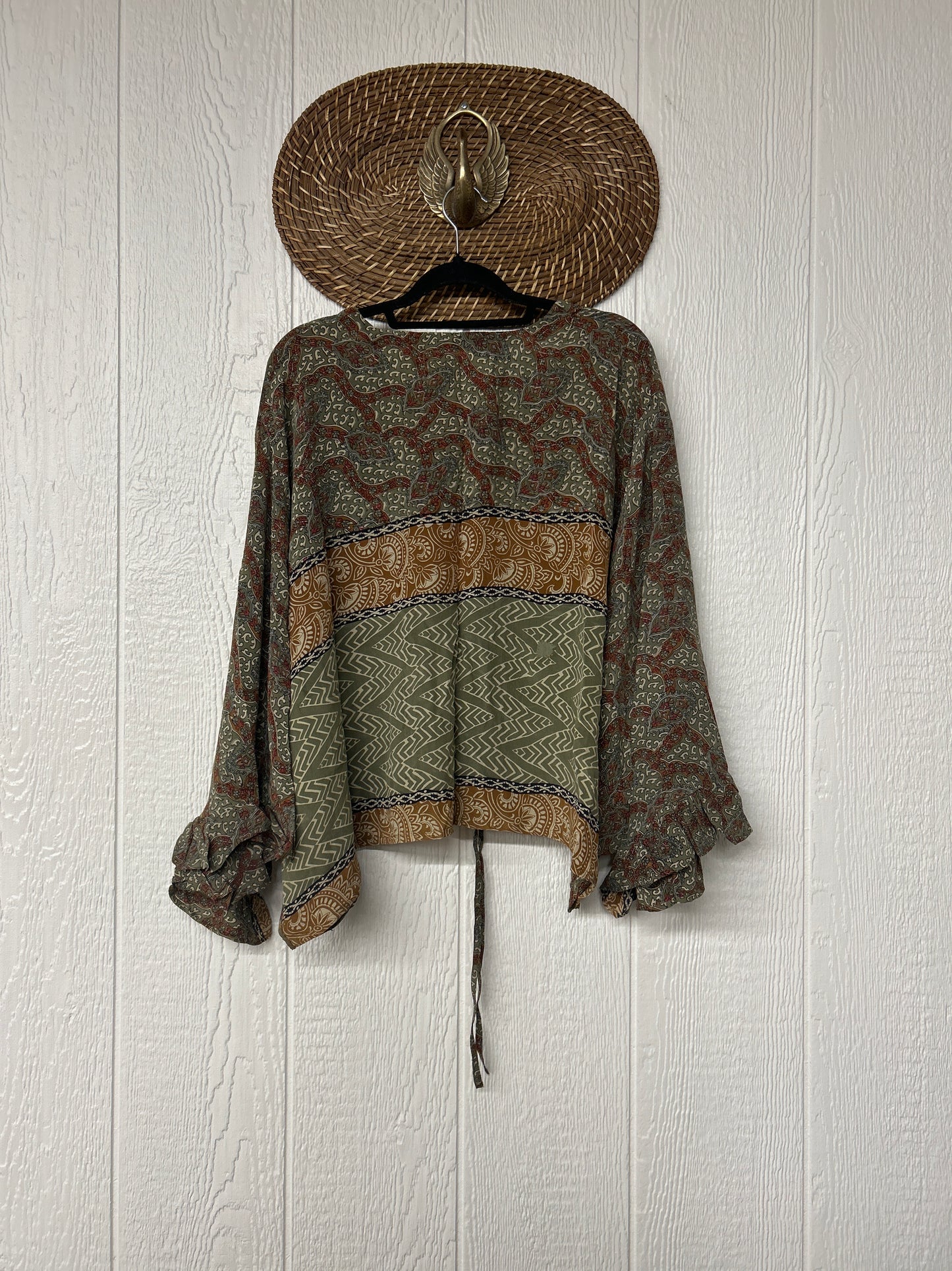 Crepe Sari Bell Sleeve Butterfly Top 0326 250