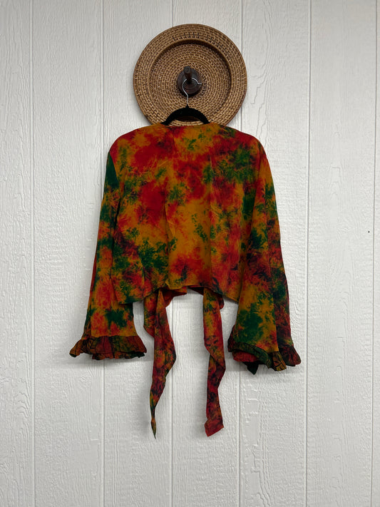 Crepe Sari Zeppelin Crop Shrug 0426 186