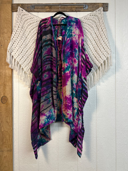 Crepe Sari Orchid Kimono 0626 156